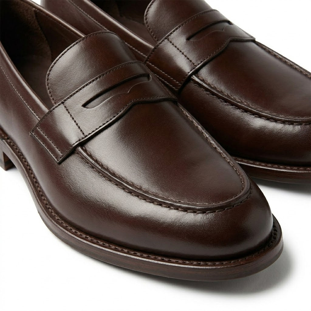 Polished Calfskin Penny Loafers