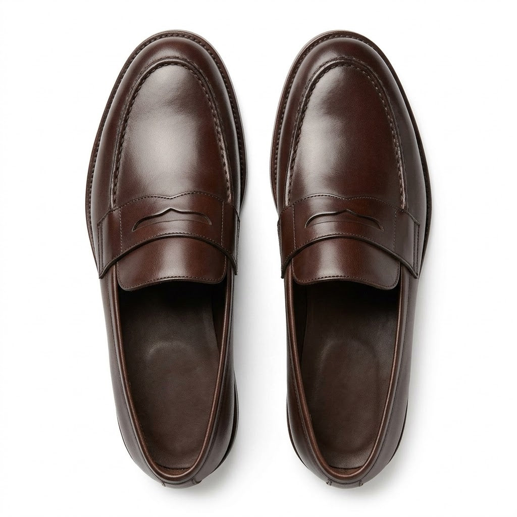 Polished Calfskin Penny Loafers